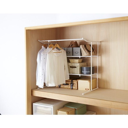 押入れ伸縮ハンガーシェルフ 白 OHW-40 平安伸銅工業