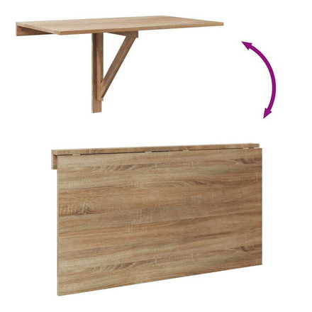 vidaXL 折りたたみ式 ウォールテーブル オーク 100×60cm 家具 テーブル 折り畳み式テーブル