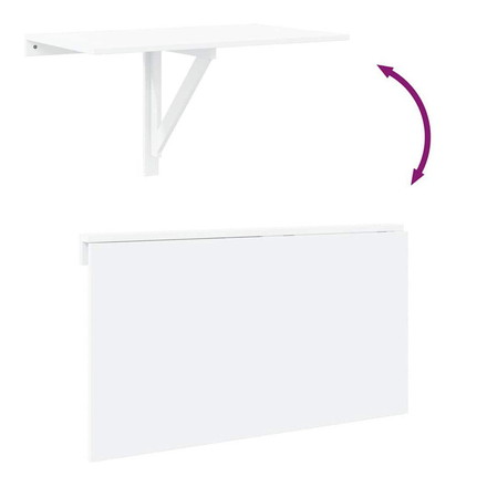 vidaXL 折りたたみ式 ウォールテーブル ホワイト 100×60cm 家具 テーブル 折り畳み式テーブル