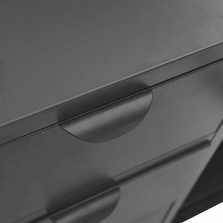 vidaXL サイドボード アントラシート 105x35x70cm スチール&強化ガラス製家具 キャビネット&収納