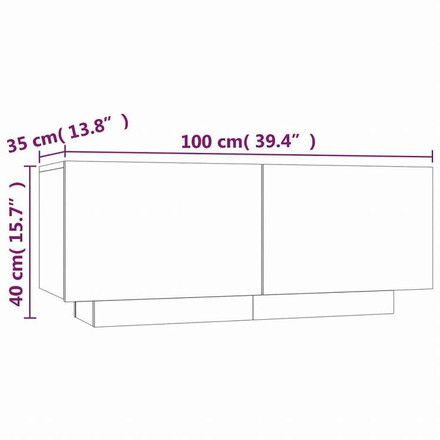vidaXL TVキャビネット ブラウンオーク 100x35x40 cm エンジニアリングウッド家具