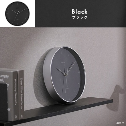 アイリスオーヤマ 壁掛け電波時計 ACR01-30-B ブラック
