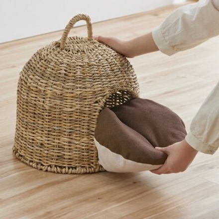 アイリスオーヤマ ラタン調ペットハウス ドーム PHR-D3530 ナチュラル