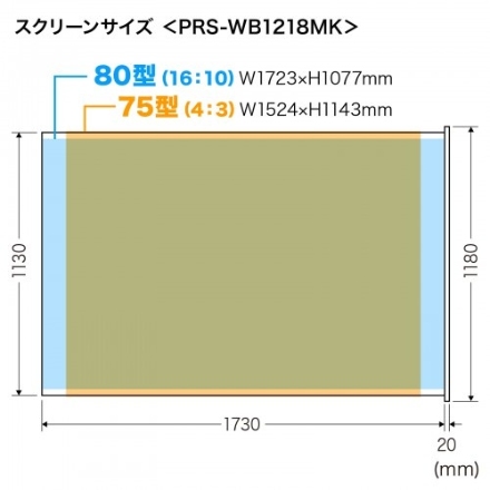 サンワサプライ プロジェクタースクリーン（マグネット式） PRS-WB1218MK