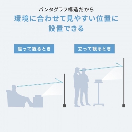 サンワサプライ プロジェクタースクリーン（床置き・パンタグラフ・超短焦点対応・100型・16:9） PRS-YPT100HDT