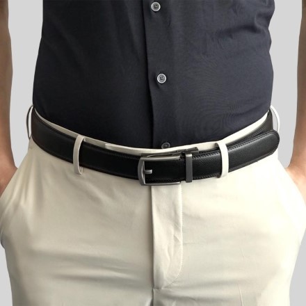 ファミラ 牛革ラチェット式ベルト 黒2本＋茶1本 合計3本セット ラチェット ベルト ホールレスベルト ブラック ブラウン 牛革ベルト メンズベルト ワンタッチ スライド サイズ調整【代金引換不可】 ファミラ 牛革ラチェット式ベルト