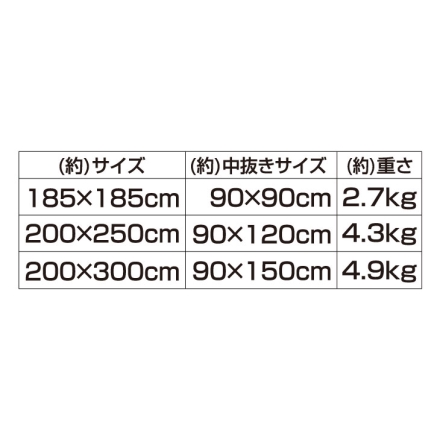 洗えるカービンク加工 堀こたつ用 カーペット 200×300cm ブラウン