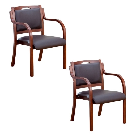 介護福祉士がお薦めする立ち座りサポートダイニングチェア 2脚組 低反発シートクッション付き ベージュ