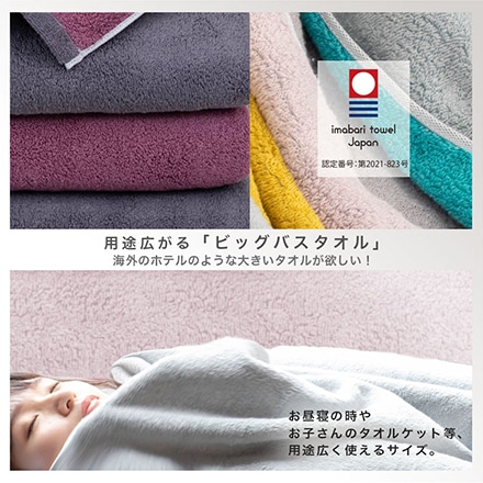 ビッグ バスタオル 今治 タオル DAILY PRAIRIE リバーシブル グレー/ターコイズ