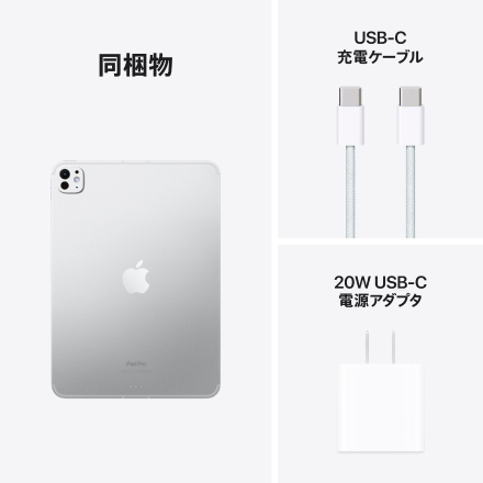 Apple iPad Pro 11インチ Wi-Fi + Cellularモデル 256GB（標準ガラス搭載）- シルバー with AppleCare+