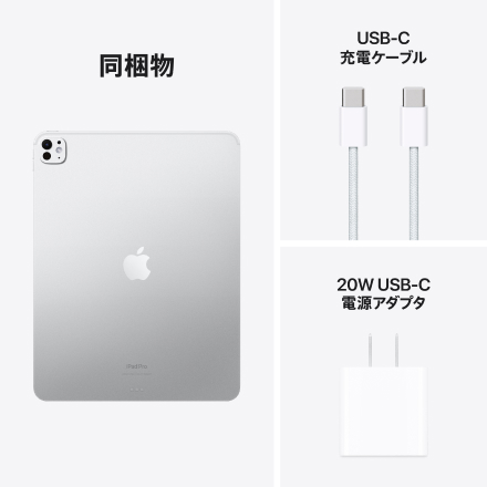 Apple iPad Pro 13インチ Wi-Fiモデル 2TB（標準ガラス搭載）- シルバー with AppleCare+