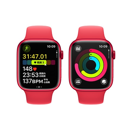 Apple Watch Series 9（GPSモデル）- 45mm (PRODUCT)REDアルミニウムケースと(PRODUCT)REDスポーツバンド - M/L