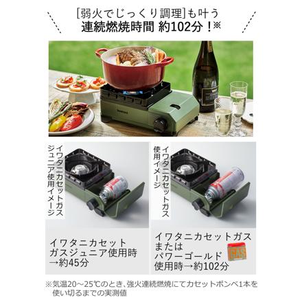 イワタニ カセットコンロ カセットフー タフまるジュニア CB-ODX-JR オリーブ & ラウンド グリルパン 20cm UG-1580 セット