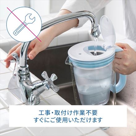 BRITA ブリタ 浄水器 グラスジャグ ライトブルー マクストラプロカートリッジ 1個付き