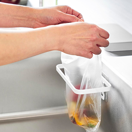 tower タワー フィルムフック蓋付きポリ袋ホルダー ホワイト 1289