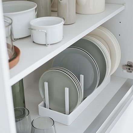 tower タワー シンク下幅調節鍋蓋&フライパン収納スタンド W40 ホワイト 1361