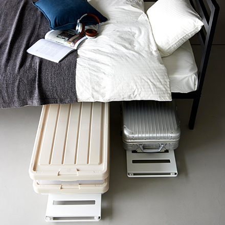 tower タワー 押入れ収納ロング台車 ホワイト 1417