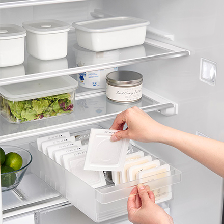 tower タワー 冷蔵庫中収納ケース L 仕切り付き ホワイト 1477