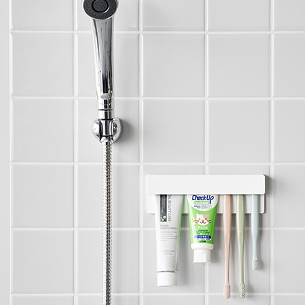 tower タワー フィルムフック差し込み式歯ブラシ&チューブホルダー W18 ホワイト 1497