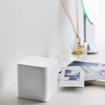 tower タワー アクセサリートレー ４段 スクエア ホワイト 1753