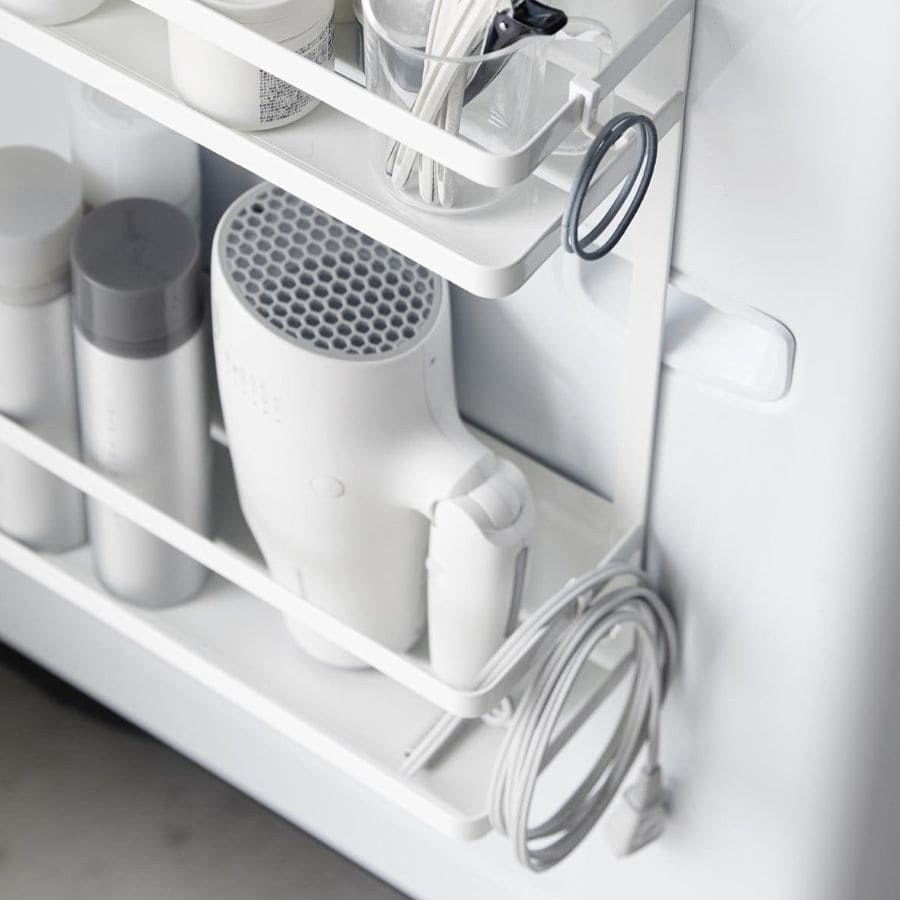 tower タワー 洗濯機横マグネット収納ラック タワー 2段 ホワイト 1800