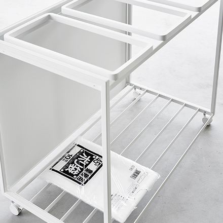 tower 目隠し分別ダストワゴン タワー 45L 3分別 ホワイト 1826