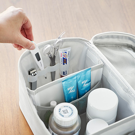 tower タワー 救急バッグ 仕切り付き ライトグレー 1848