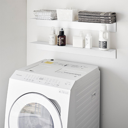 tower タワー マグネットが付くウォールラックW90 石こうボード壁対応 ホワイト 1931