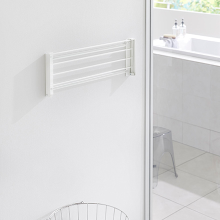 tower タワー ウォール折り畳みバスタオルラック 石こうボード壁対応 ホワイト 1941