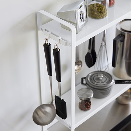 tower タワー 下が拭けるコンロ横ラック 2段 ホワイト 1991