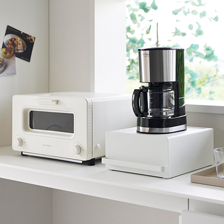 tower タワー 引き出し付きキッチン家電下ラック ホワイト 2018