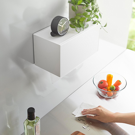 tower タワー マグネットトレー付きペーパータオルディスペンサー ホワイト 2192