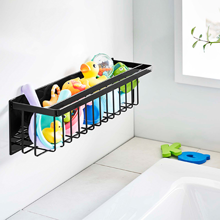 tower タワー マグネットバスルームバスケット ワイド ブラック 3770