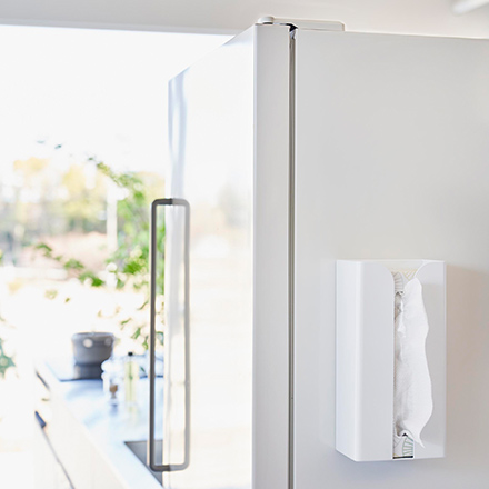 tower タワー マグネットポリ袋&キッチンペーパーホルダー ホワイト 3773