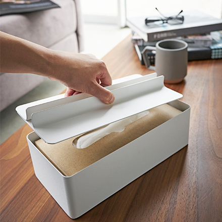 tower タワー 蓋付きペーパータオルケース ホワイト 4761