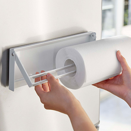 tower タワー 片手でカットマグネットキッチンペーパーホルダー ホワイト 4941