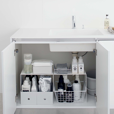 tower タワー 収納ボックス上ラック 2個 ホワイト 5037