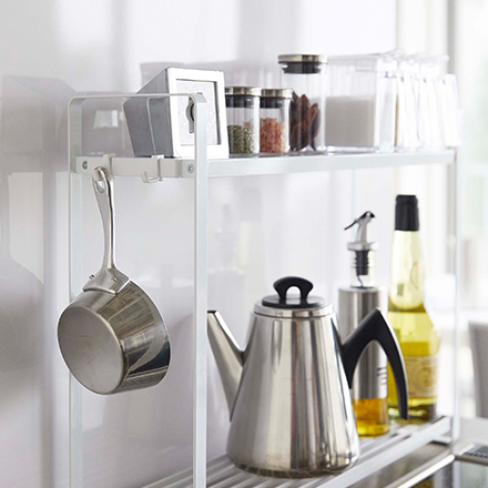 tower タワー コンロ横 ラック２段 ホワイト 5150