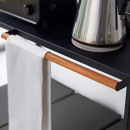 tower タワー 伸縮 ゴミ箱上ラック ブラック 5327