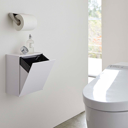 tower タワー ウォールトイレポット&収納ケース ホワイト 5429