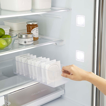 tower タワー 冷蔵庫中収納ケース 仕切り付 ホワイト 5762