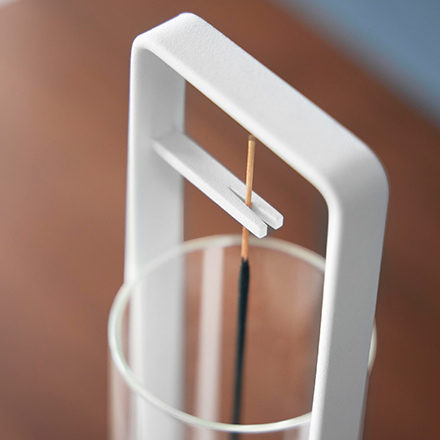 tower タワー お香スタンド 灰飛び防止カバー付き ホワイト 10013