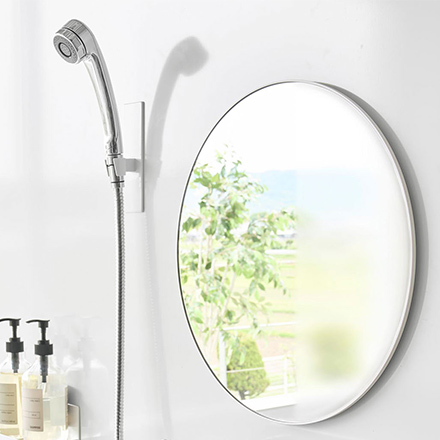 tower タワー マグネットバスルームミラー 丸型 42cm ホワイト 10177