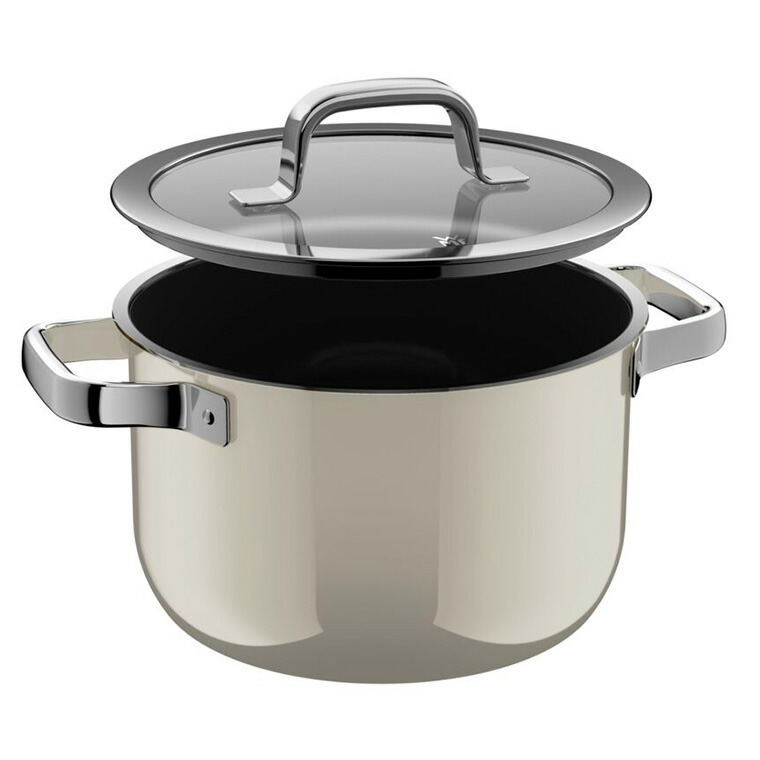 WMF ヴェーエムエフ フュージョンテック ミネラルプロ ハイキャセロール 20cm IH対応 ガス火対応 / 深型 両手鍋 寸胴鍋 蓋付き 食洗機対応 オーブン対応 10年保証 / プラチナム(PL)