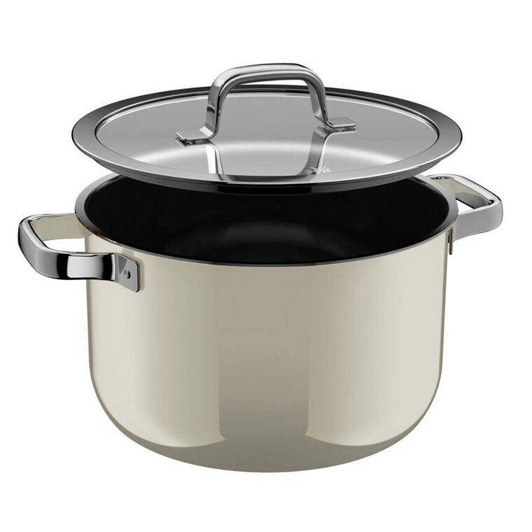 WMF ヴェーエムエフ フュージョンテック ミネラルプロ ハイキャセロール 24cm IH対応 ガス火対応 / 深型 両手鍋 寸胴鍋 蓋付き 食洗機対応 オーブン対応 10年保証 / プラチナム(PL)
