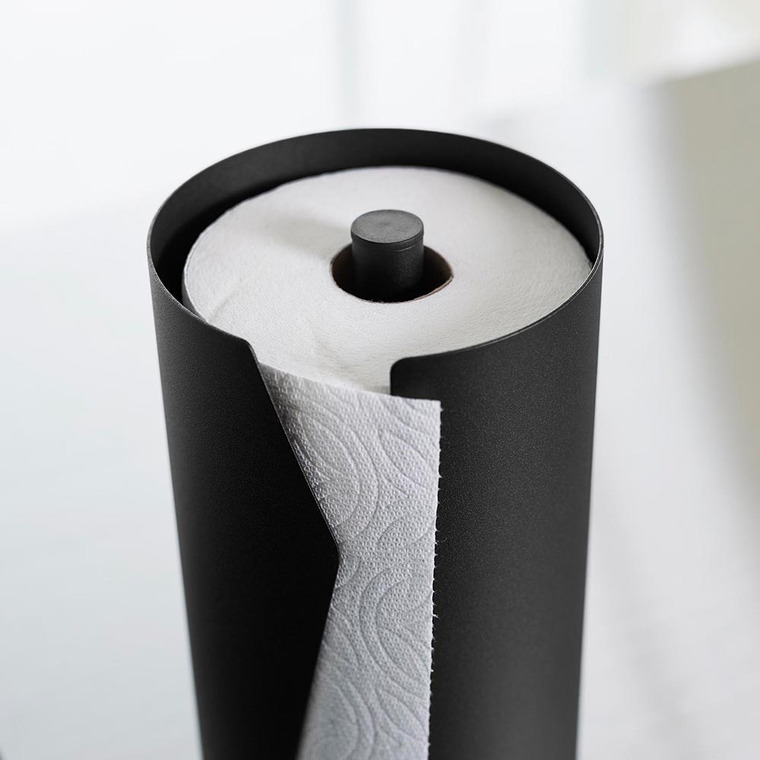 山崎実業 tower 片手でカット隠せるキッチンペーパーホルダー タワー 縦タイプ L 10041 10042 / ブラック