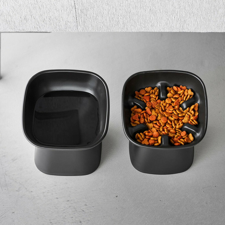 nooks 早食い防止陶器ペットフードボウル ヌークス 斜め H11.5 山崎実業 10557 10558 / ホワイト