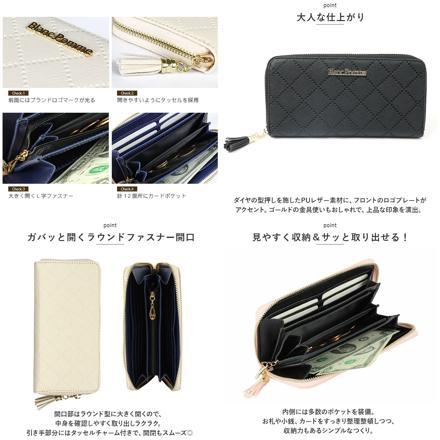 BLanc PoMMe ロゴプレート長財布 長財布 ネイビー