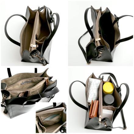 cache cache カシュカシュ パーティションミニトート ネイビーブラウン