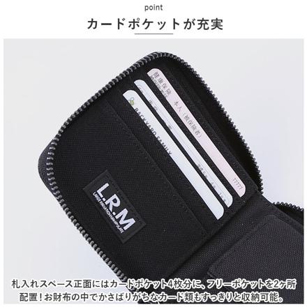 L.R.M リングパーツラウンド二つ折り財布 財布 ブラック